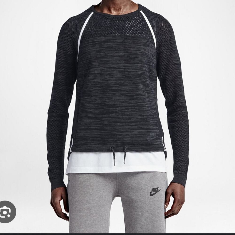Nike Tech Knit Crew Long Sleeve Black Sweater Women’s